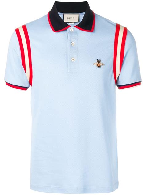 gucci blue bee polo